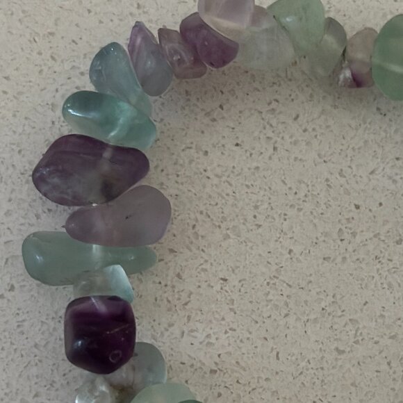 Fluorite Chip Bead Stone Bracelet - Picture 3 of 5